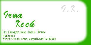 irma keck business card